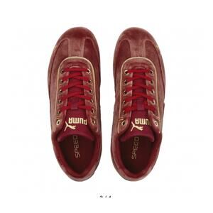 Puma Speed Cat Velvet Sneakers Burgundy Low Profile Racing Shoes Y2K Streetwear